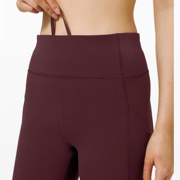 Lululemon Women’s Invigorate High Rise Biker Shorts In Cassis  Burgundy Size 14 - Picture 3 of 12